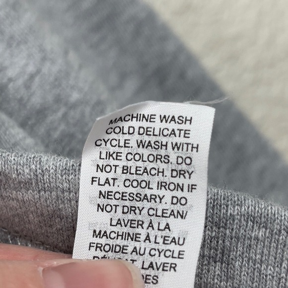 Tory Burch Sport French Terry Chevron Hoodie Gray White XL Cropped - Picture 10 of 13